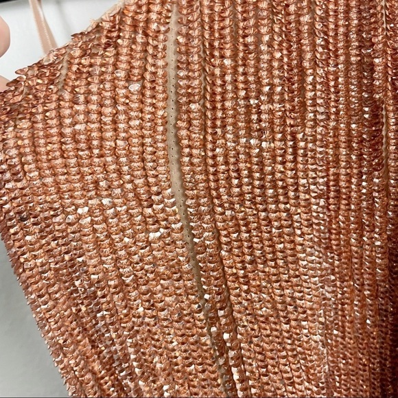 Retrofete Ella Sequin One Shoulder Mini Dress in Bronze Gold Metallic Cocktail - Picture 7 of 9